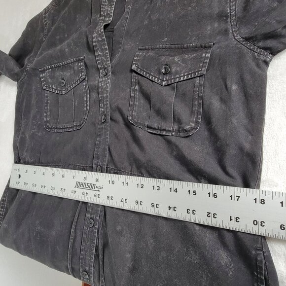 Anthropologie Cloth & Stone Black Mineral Wash "Sandra" Mini Shirt Dress Small - Picture 8 of 9